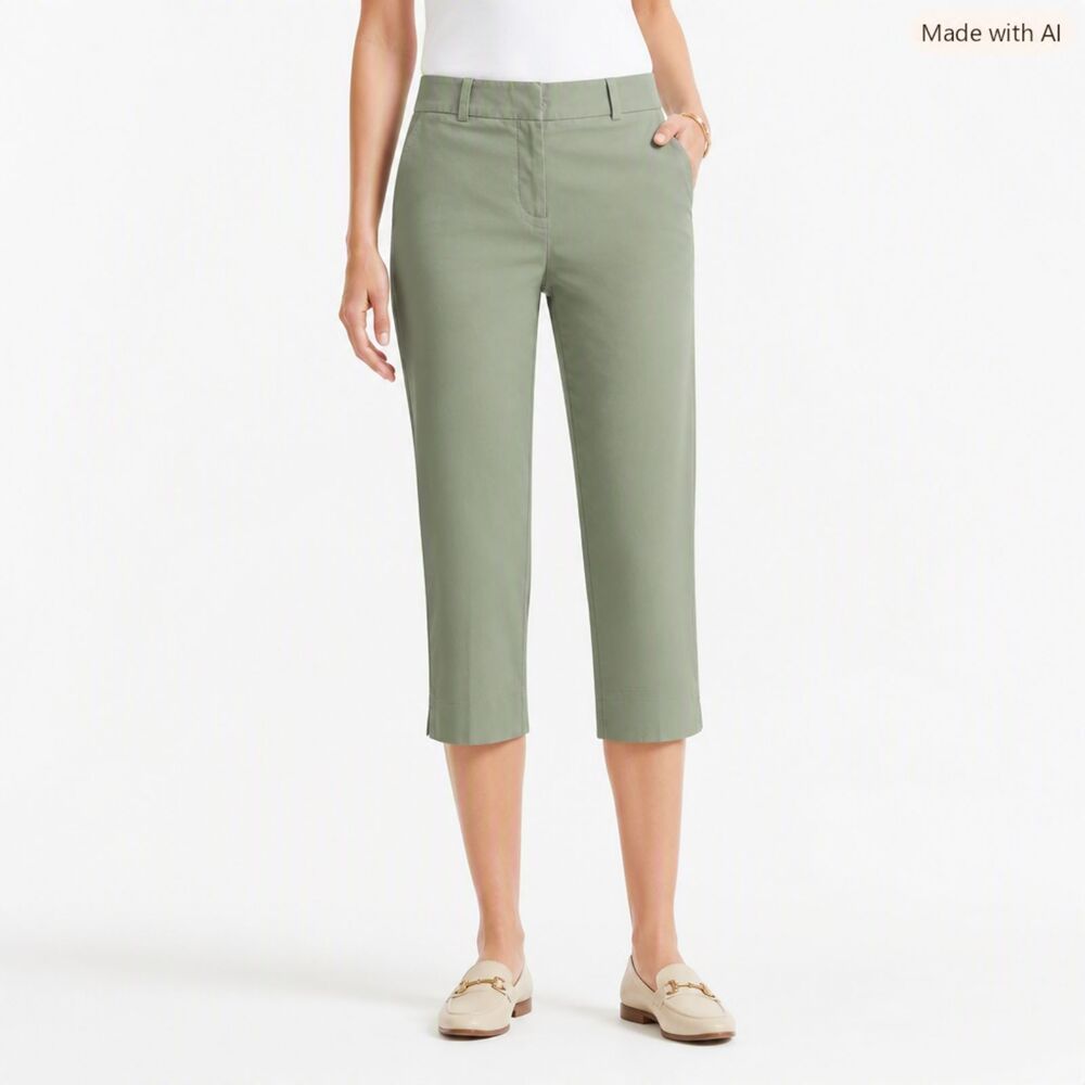 Talbots Light Sage Straight‑Leg Capris – Classic Fit Size 4P